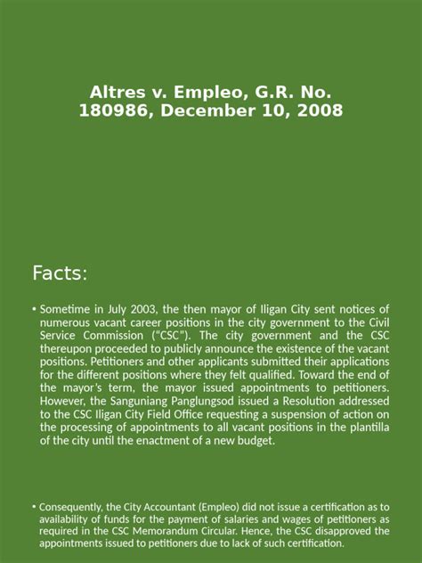Case digest ALTRES VS. EMPLEO .